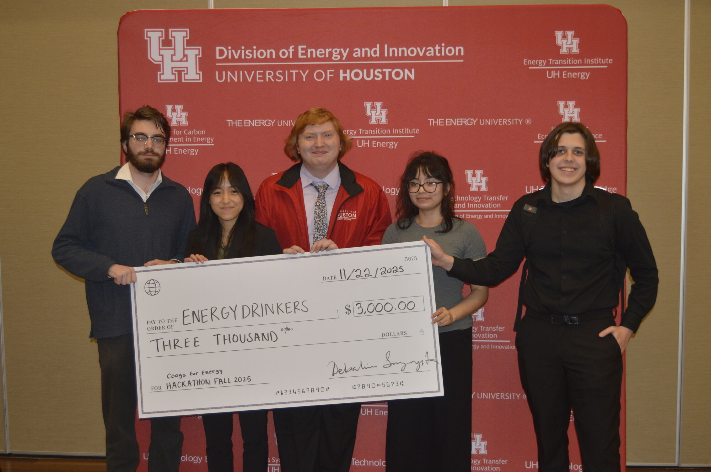 Second place winners The Energy Drinkers