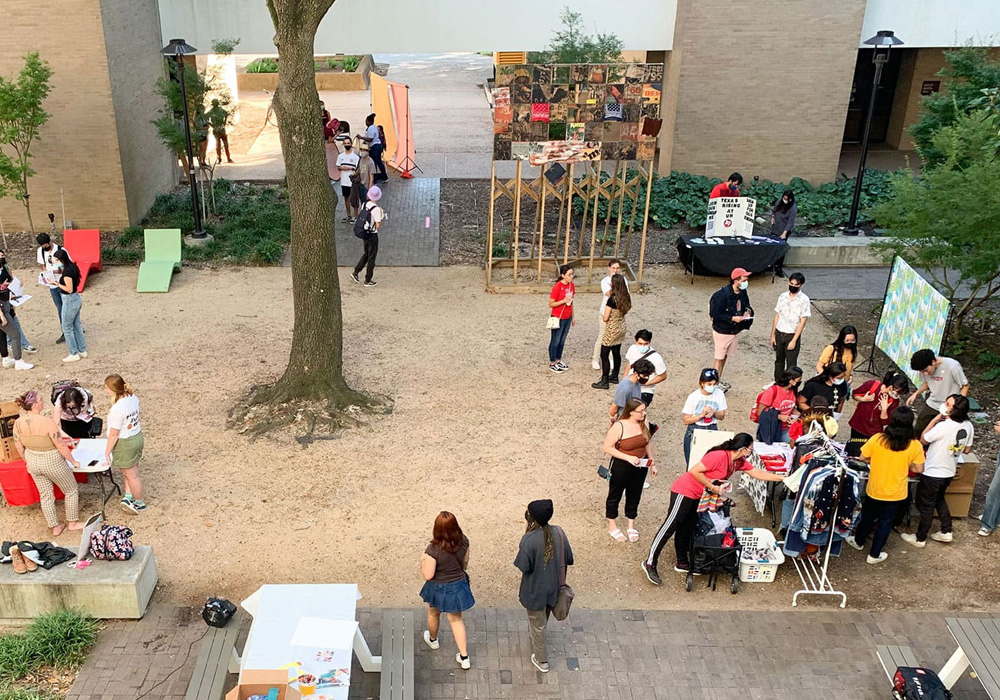 Tay Butler's installation in the School of Art courtyard